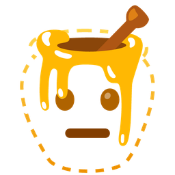 dotted line face and honey pot