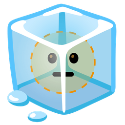 dotted line face and ice