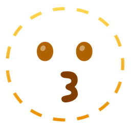 Dotted line face and Kissing face