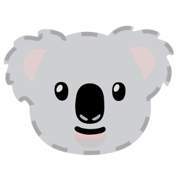 dotted line face and koala