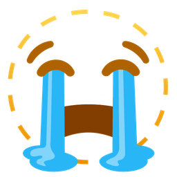 dotted line face and loudly crying face