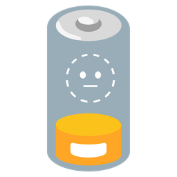 dotted line face and low battery