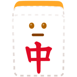 dotted line face and mahjong red dragon