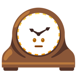 dotted line face and mantelpiece clock