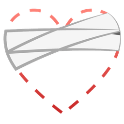 dotted line face and mending heart