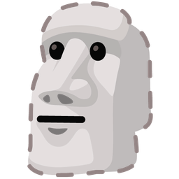 dotted line face and moai