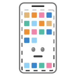 dotted line face and mobile phone
