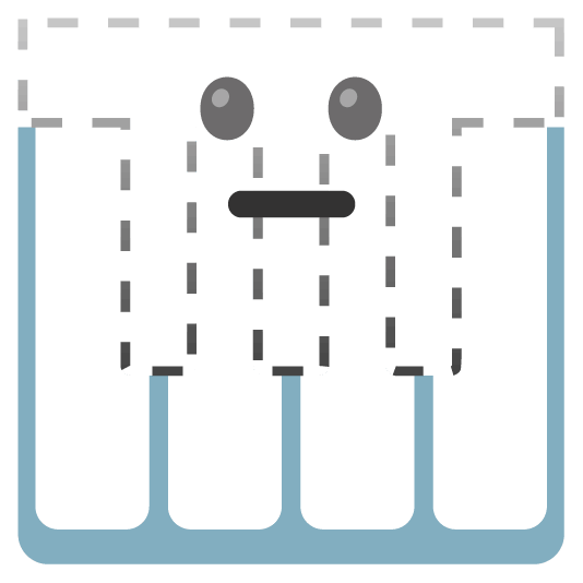 Dotted line face and Musical keyboard