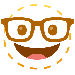 dotted line face and nerd face