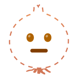 dotted line face and onion