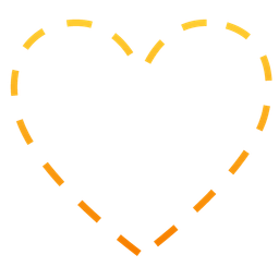 dotted line face and orange heart