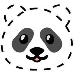 dotted line face and panda