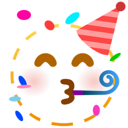 dotted line face and partying face