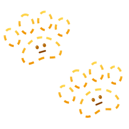 dotted line face and paw prints