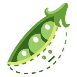 dotted line face and pea pod