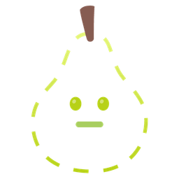 dotted line face and pear