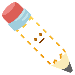 dotted line face and pencil