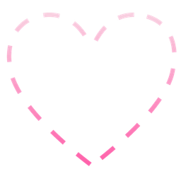 dotted line face and pink heart