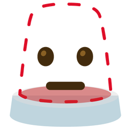 dotted line face and police car light