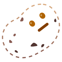 dotted line face and potato