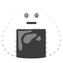 dotted line face and rice ball