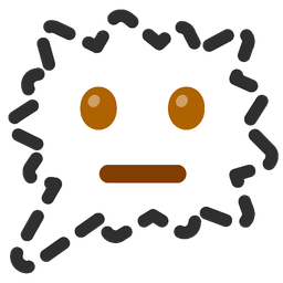 dotted line face and right anger bubble