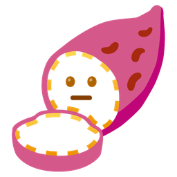 dotted line face and roasted sweet potato