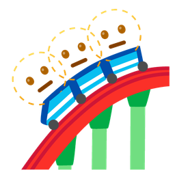 dotted line face and roller coaster