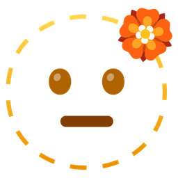 dotted line face and rosette