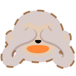 dotted line face and see-no-evil monkey