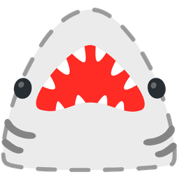 dotted line face and shark