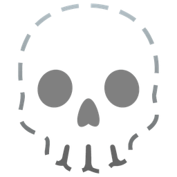 dotted line face and skull