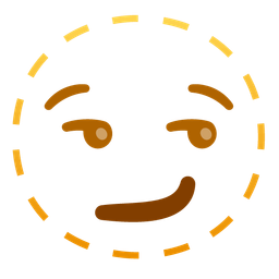 dotted line face and smirking face