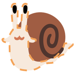 dotted line face and snail