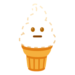 dotted line face and soft ice cream