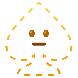 dotted line face and spade suit