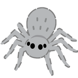 dotted line face and spider