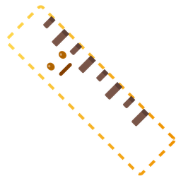 dotted line face and straight ruler