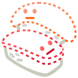dotted line face and sushi