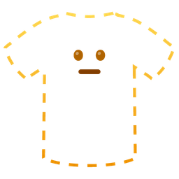 dotted line face and t-shirt