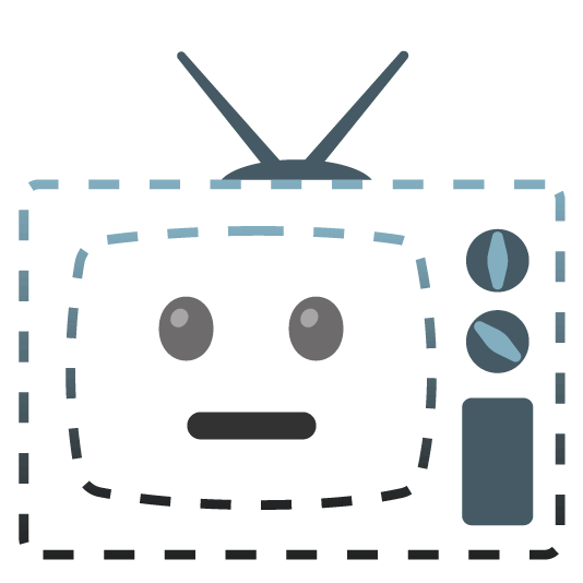 Dotted line face and Television