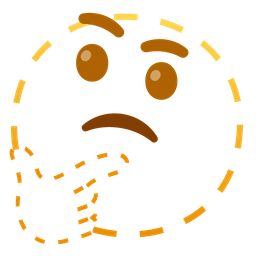 dotted line face and thinking face