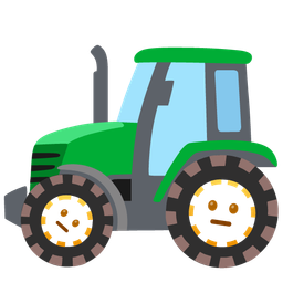 dotted line face and tractor