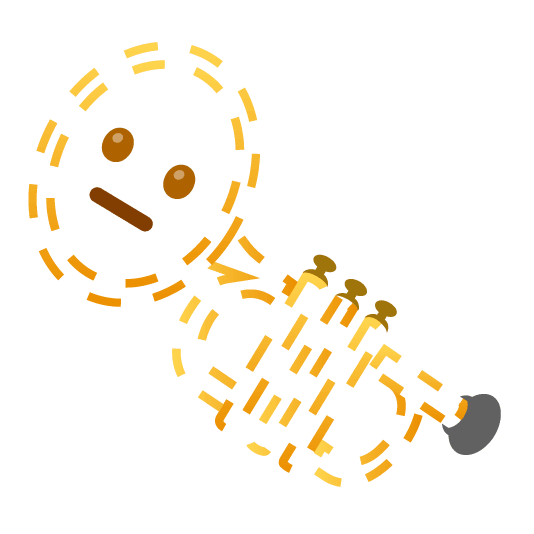 Dotted line face and Trumpet