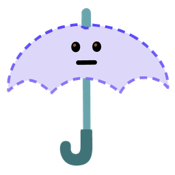 dotted line face and umbrella