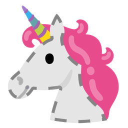 dotted line face and unicorn