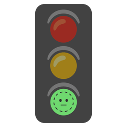 dotted line face and vertical traffic light