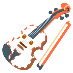 dotted line face and violin