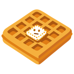 dotted line face and waffle