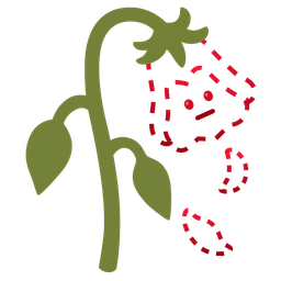 dotted line face and wilted flower